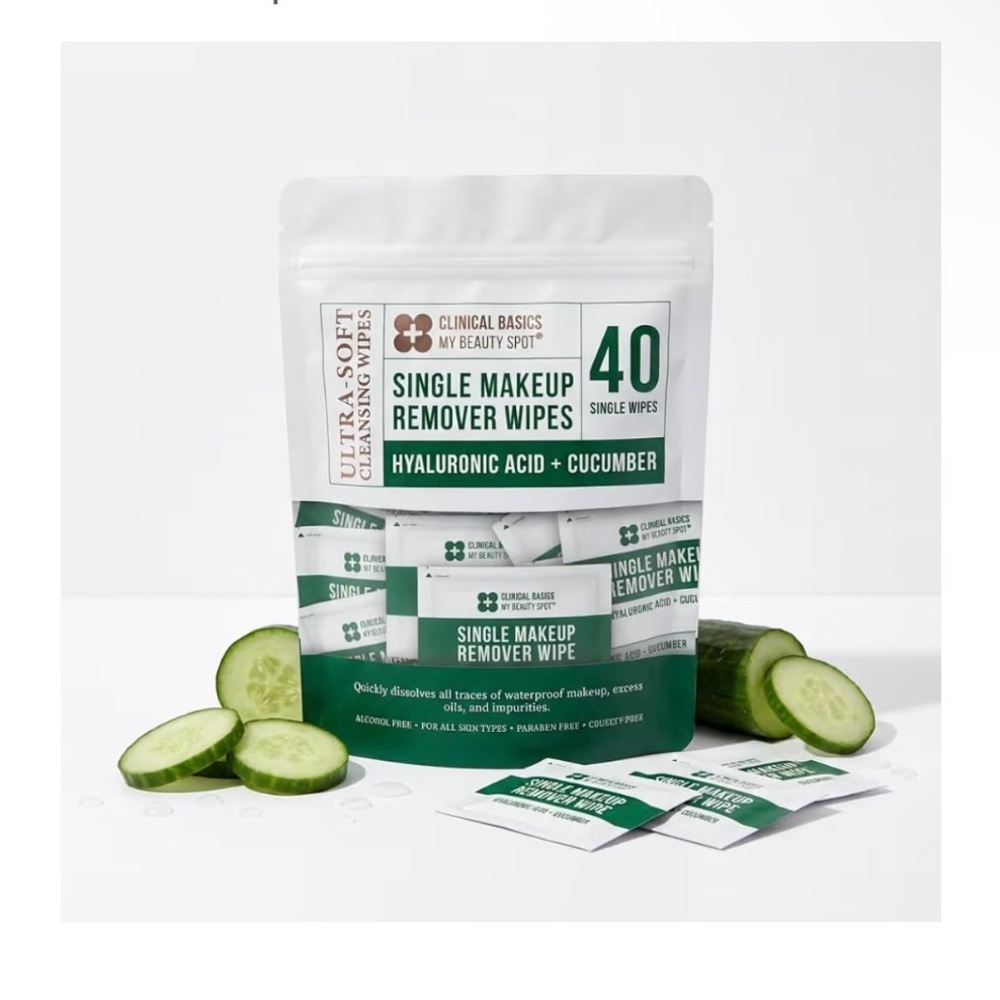 Hyaluronic Acid + Cucumber Single Makeup Remover Wipes - Picture 1 of 9